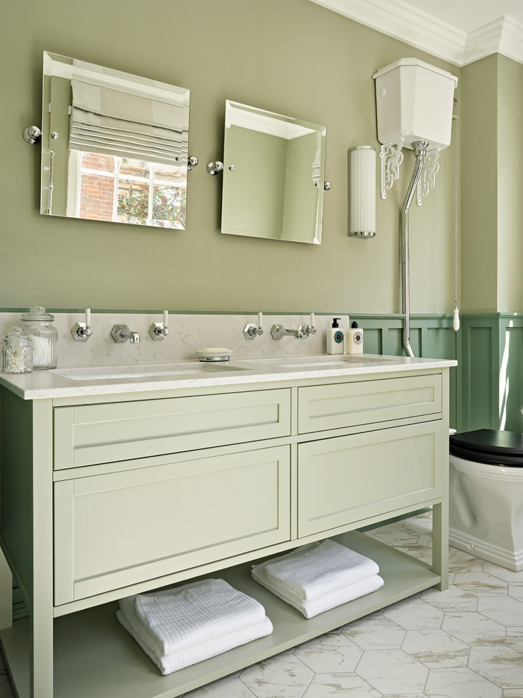 Design ideas for a transitional bathroom in London.