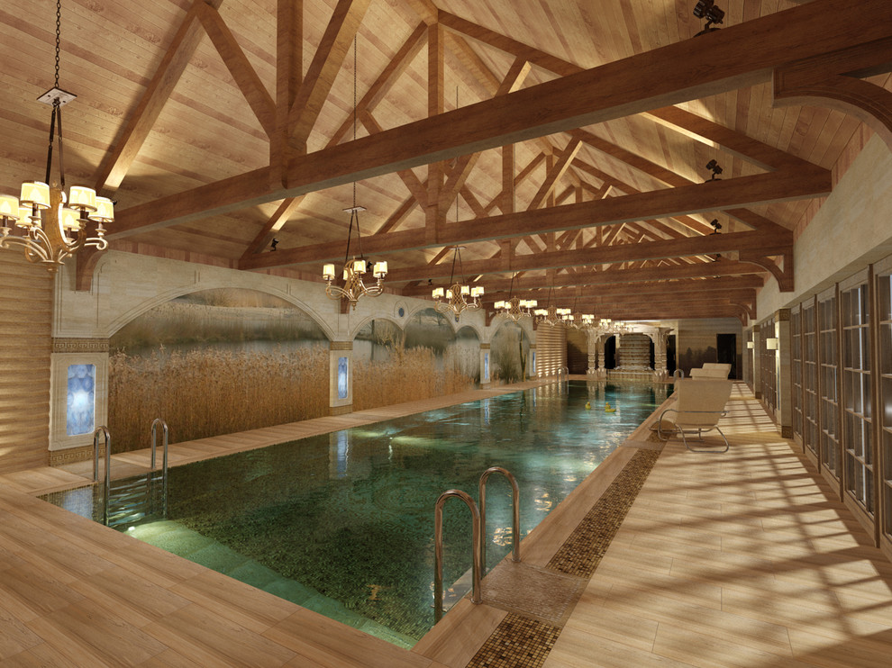 Бассейн в натуральном стиле.