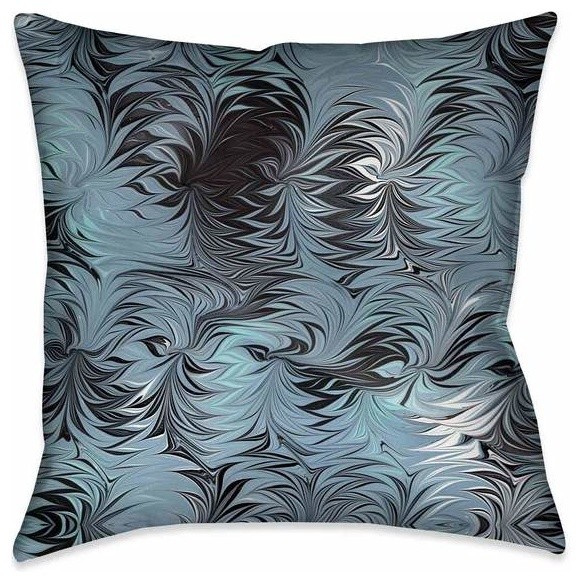 Hypnotic Blue Marble Outdoor Decorative Pillow, 18"x18"