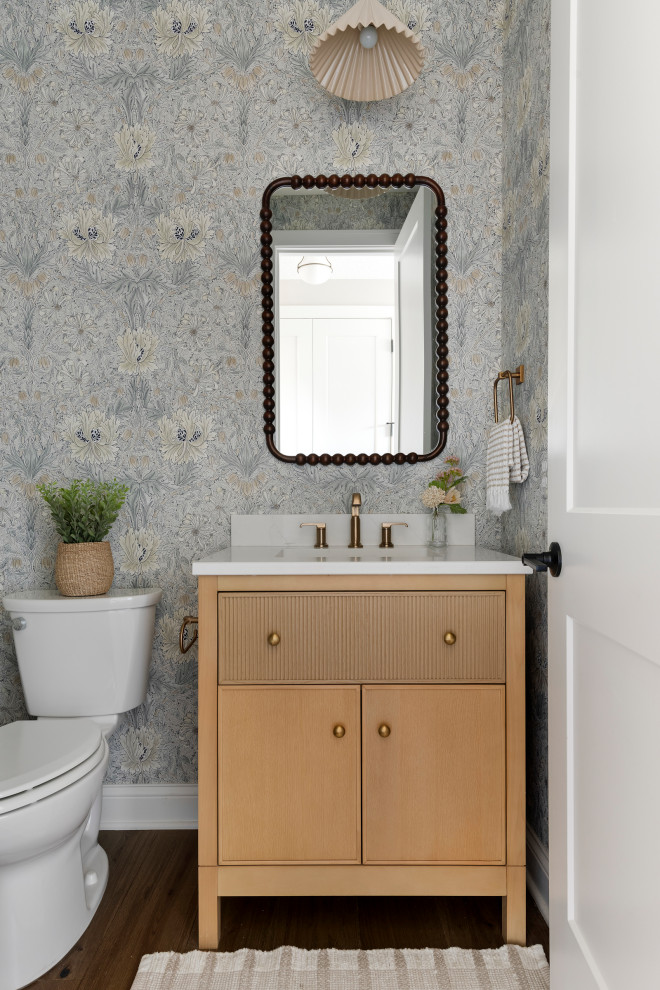 Inspiration for a french country powder room remodel in Minneapolis