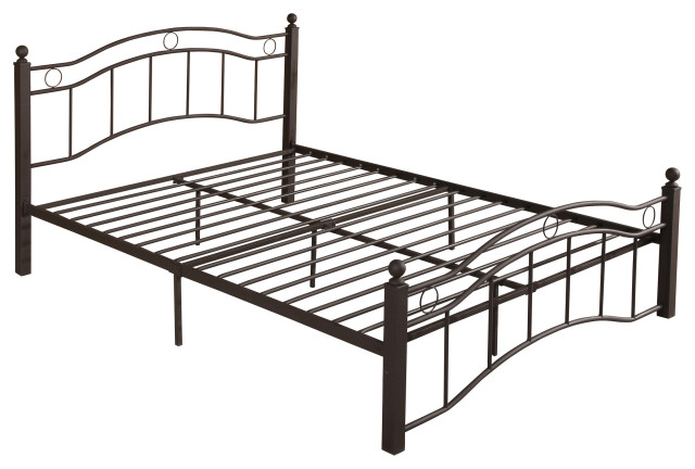Hallie Contemporary Iron King Bed Frame Traditional Platform Beds By Gdfstudio Houzz Hallie Contemporary Iron King Bed Frame, Modern Iron King Bed Frame