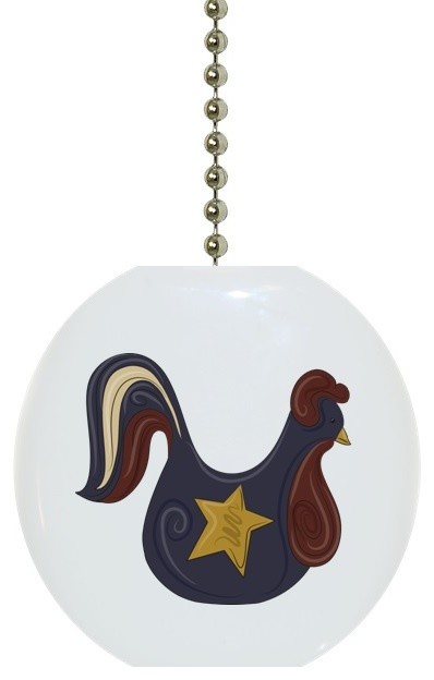 Country Rooster With Star Country Ceiling Fan Pull Farmhouse