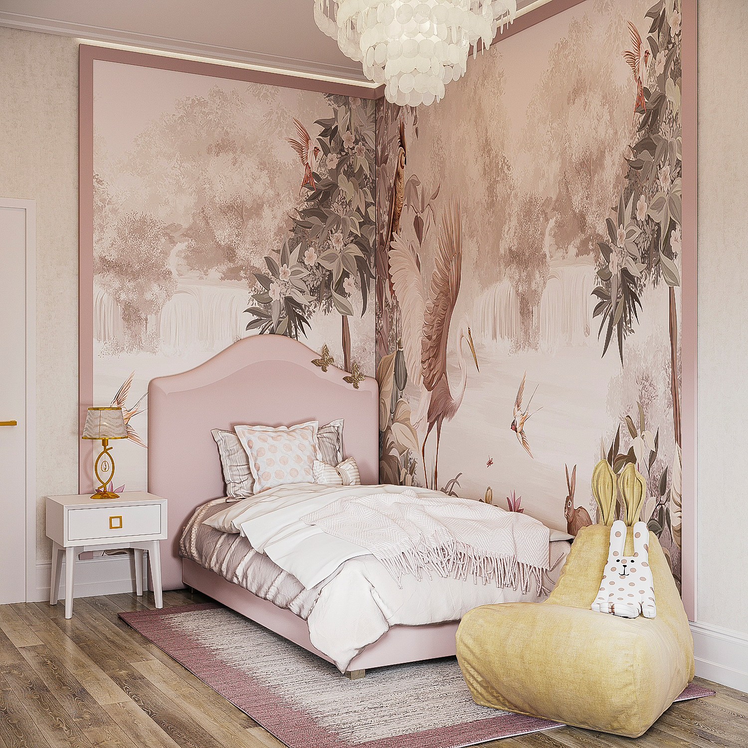 3Д Визуализация детской для девочки