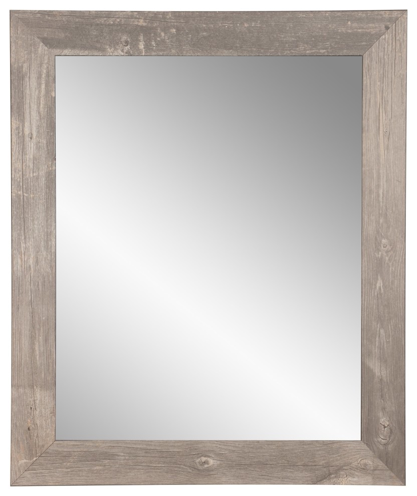 Urban Frontier Barnwood Framed Vanity Wall Mirror 27''x 32'' Rustic