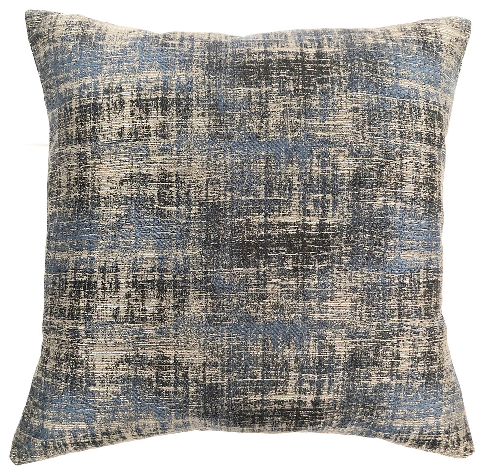 Coban Feather And Down Throw Pillow Blue Dusk Jacquard Fabric