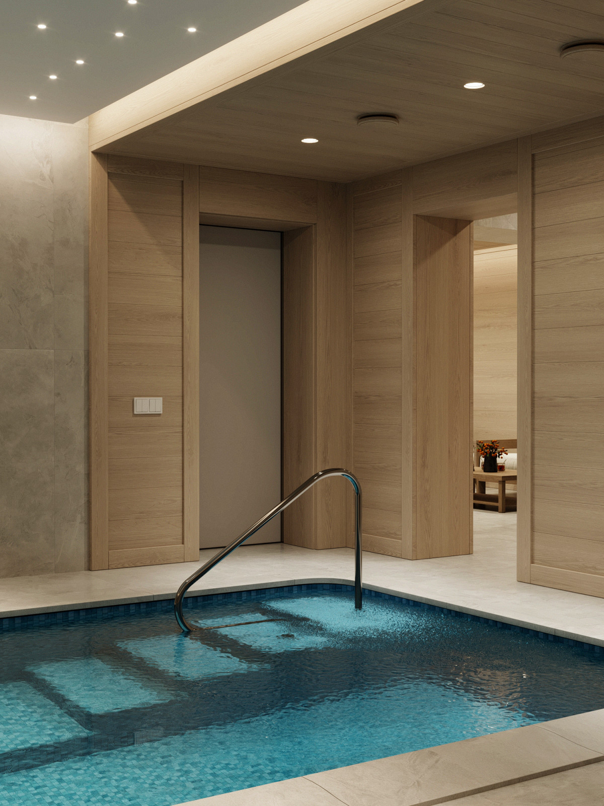 Зона отдыха с бассейном и сауной