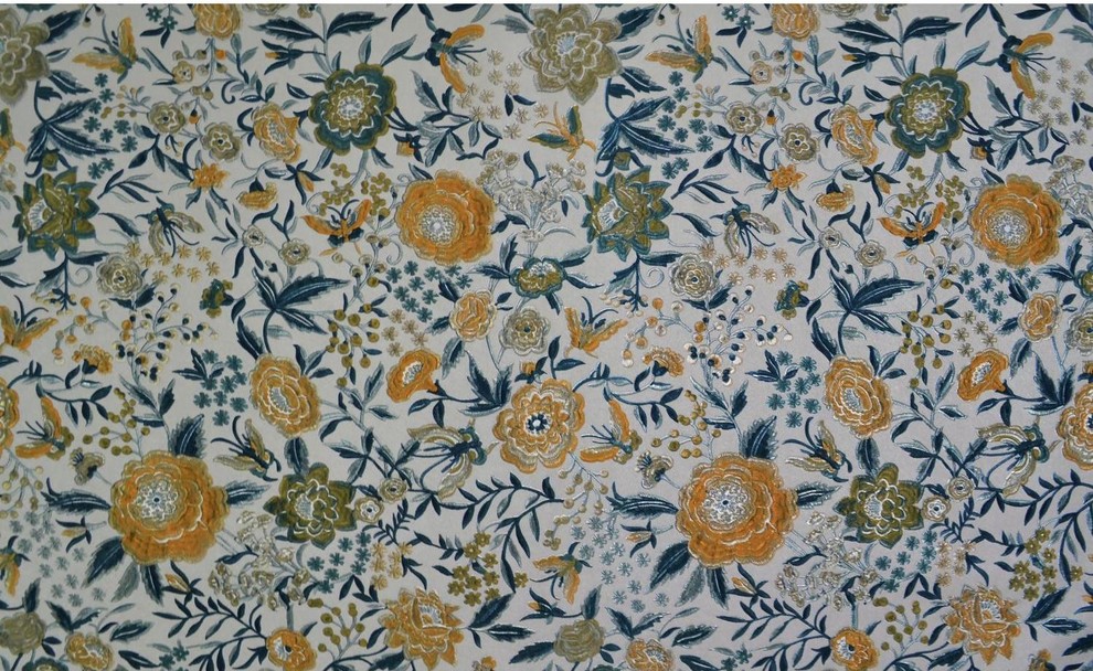 Missoni Home Oriental Garden Wallpaper Silver/Peacock/Saffron