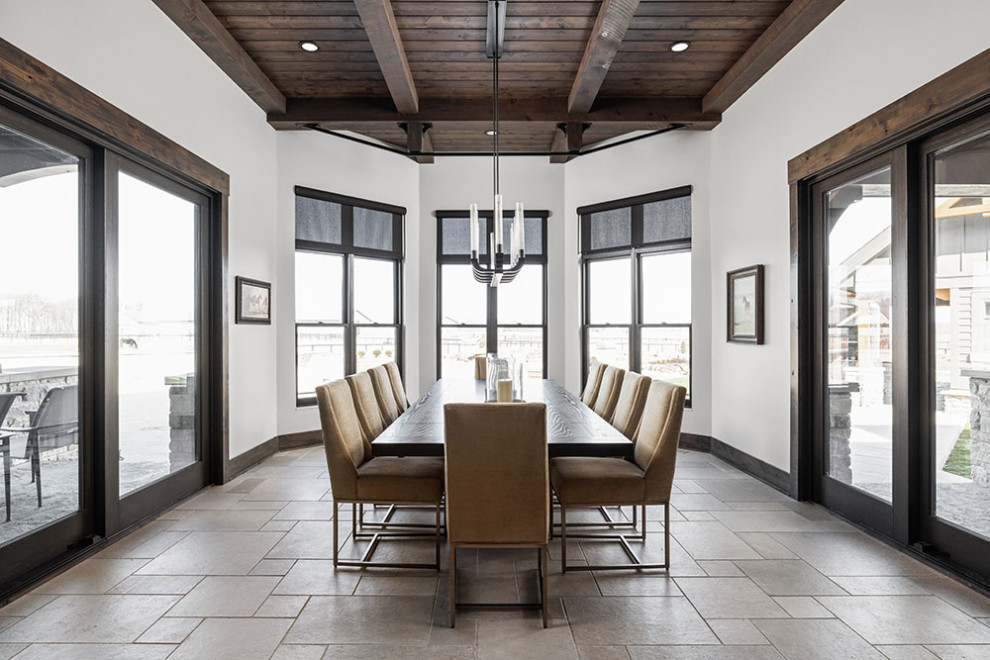 This is an example of a transitional dining room in Indianapolis.