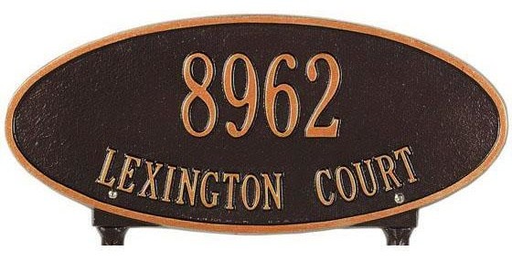Oval Two-Line Standard Wall Address Plaque