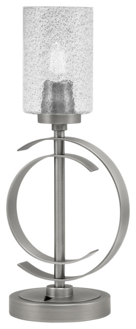 1-Light Table Lamp, Graphite Finish, 4" Smoke Bubble Glass
