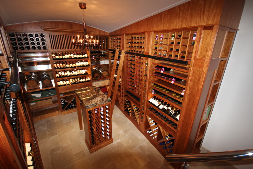 Modern wine cellar in Brisbane.
