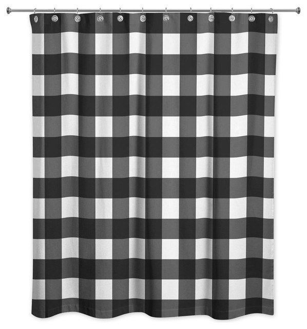 Black Buffalo Check Shower Curtain