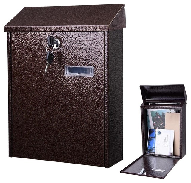 Wall Mount Steel Mail Box Lockable Letterbox With Door And 2 Keys Wall Mount Steel Mail Box Lockable