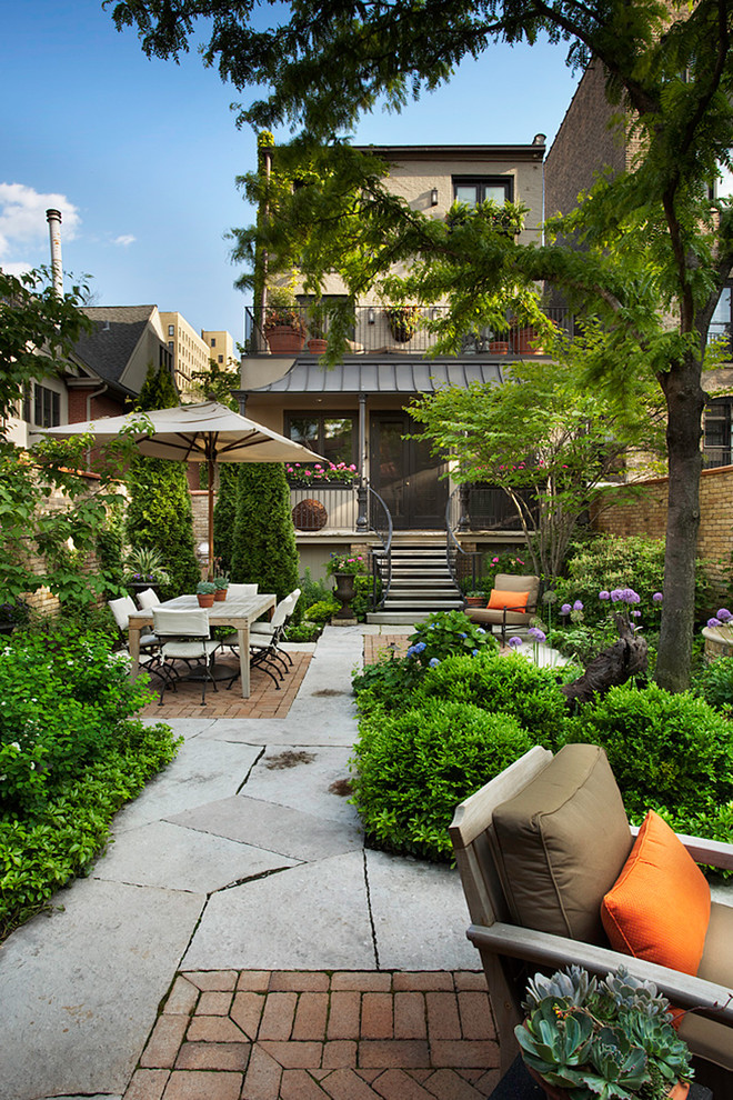 Inspiration for a traditional patio in Chicago with no cover.