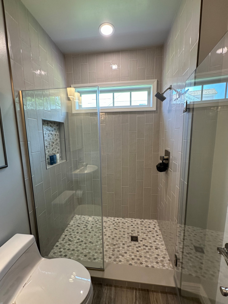 Walk-In Shower with Floor-to-Ceiling Tile