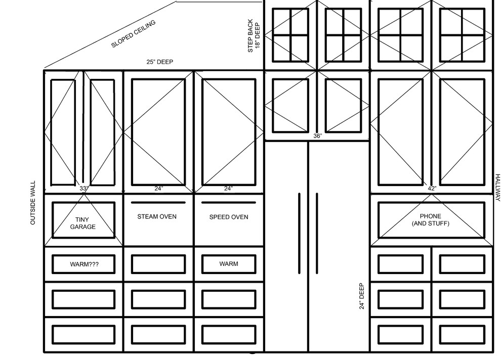 Suggestions for appliance wall layout + warming drawer placement