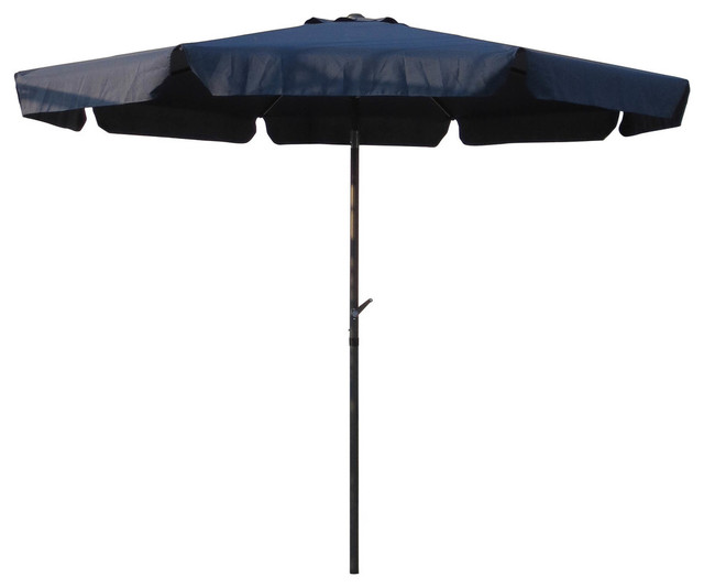 St. Kitts Aluminum 10' Patio Umbrella, Dark Gray/Navy Blue