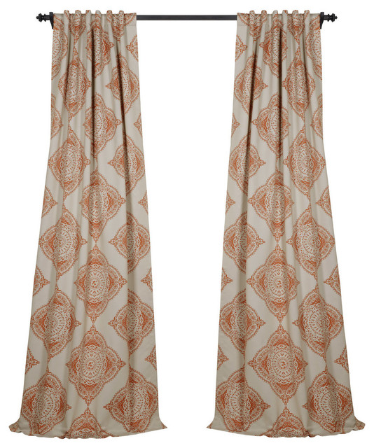 Henna Blackout Curtain Set Of 2 Mediterranean Curtains By