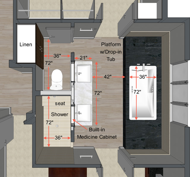 Standard Fixture Dimensions And Measurements For A Master Bath