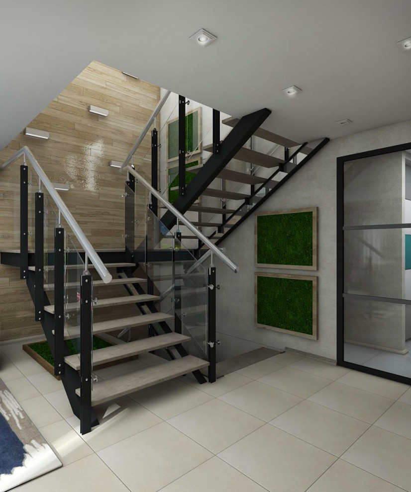 Гостиная вид на лестницу