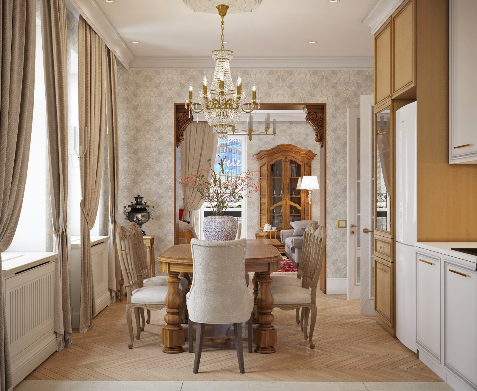 Дизайн проект квартиры с классической атмосферой
