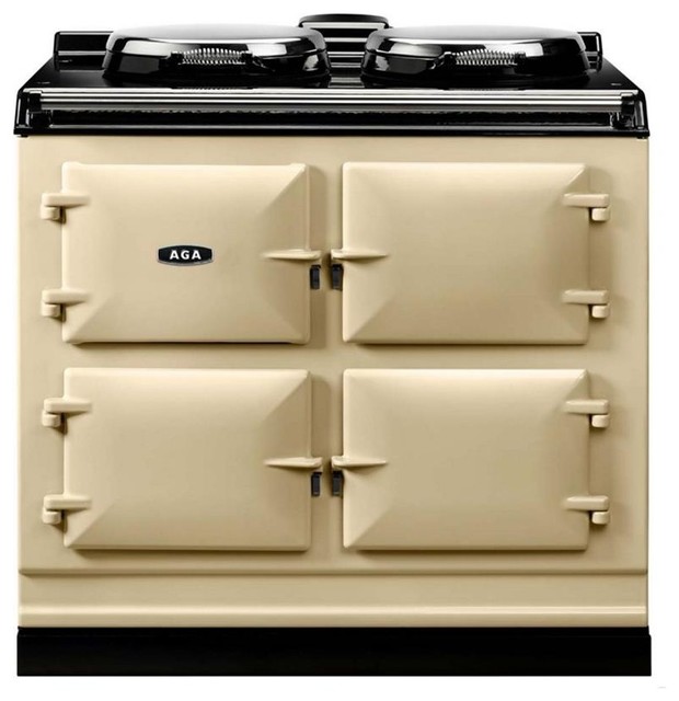 Aga Dual Control Cast Iron 3Oven Electric Range, Cream Contemporary
