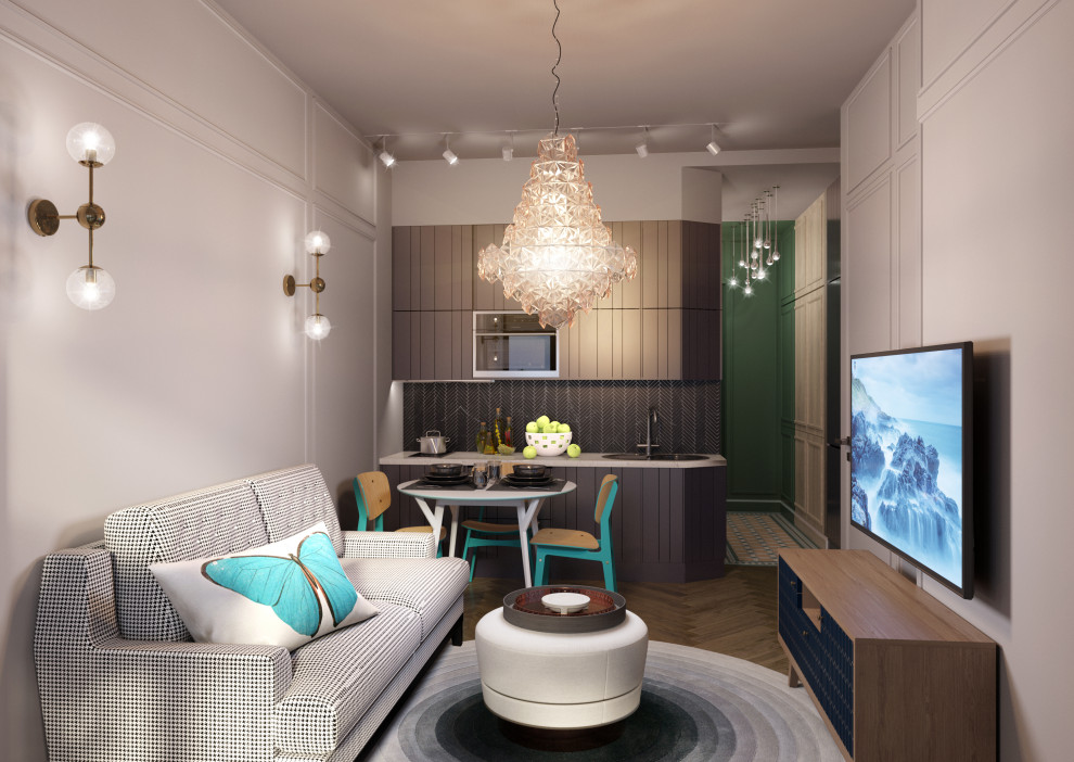 Interior design of a residential flat in The housing complex "Dynasty" at Moscow