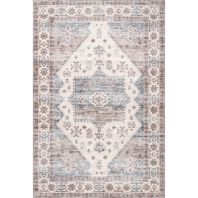 nuLOOM Emani Machine Washable Medallion Area Rug Contemporary Area