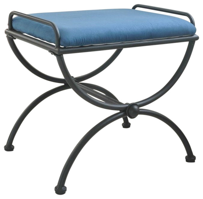 International Caravan Cambridge Iron Vanity Bench In Indigo