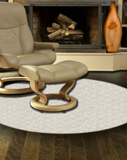 Bay Head Indoor/Outdoor Carpet, Home/Patio Area Rug SAND DOLLAR, Round 9' Beach Style