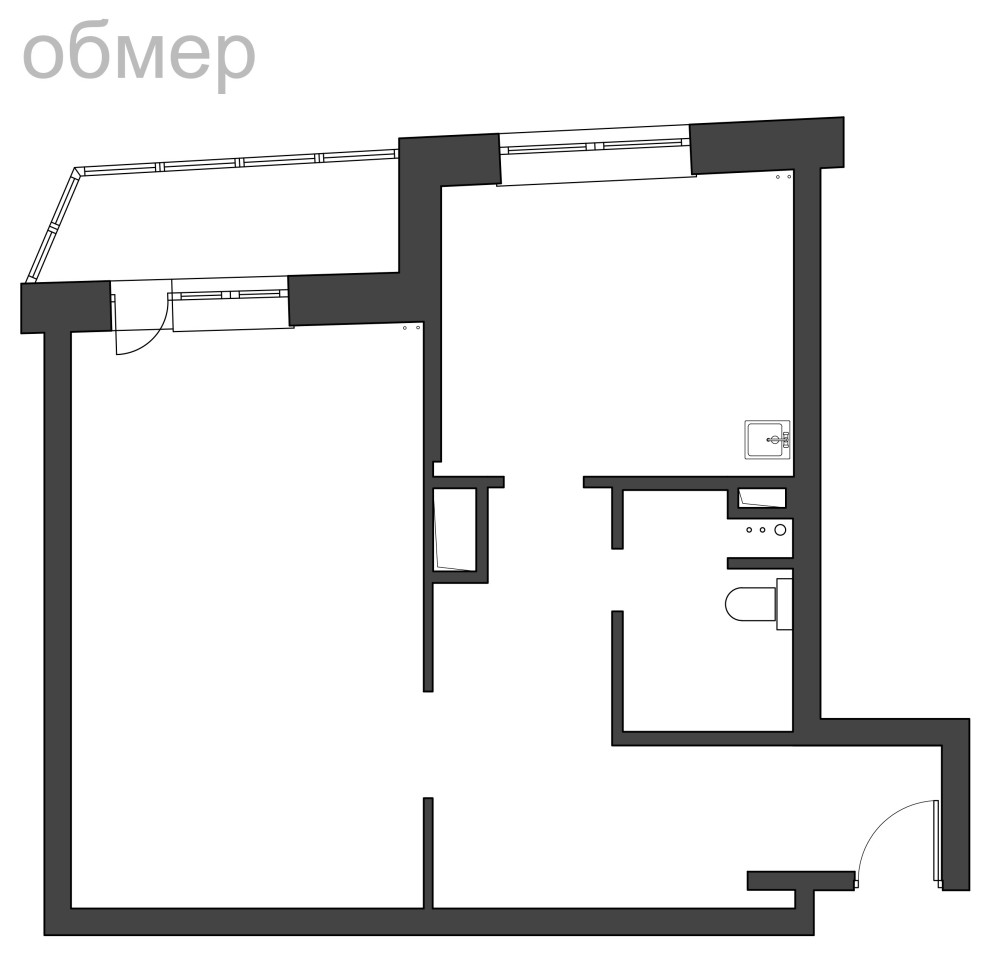 КВАРТИРА 62.5м² (площадь без балкона 58.0 м²)