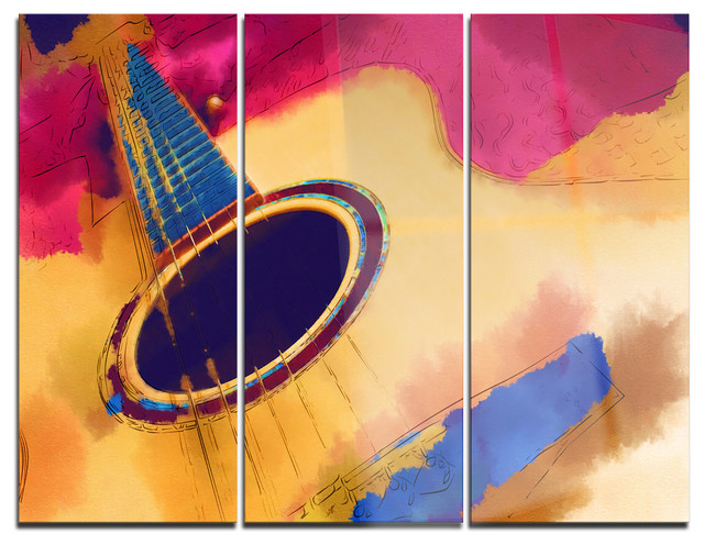 "Listen to the Colorful Music" Glossy Metal Wall Art, 3 Panels, 36"x28"