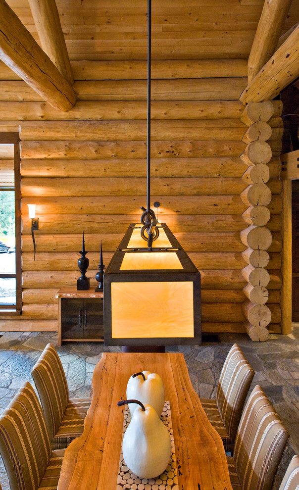 Design ideas for a country dining room in Calgary.