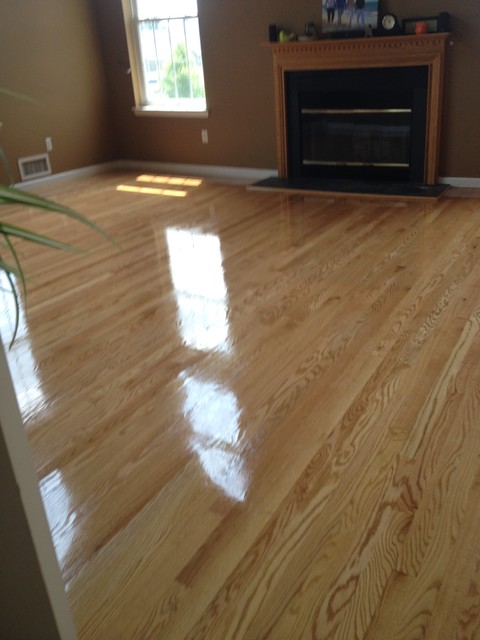 Shiny Wood Floors Modern Living Room New York By Robert A