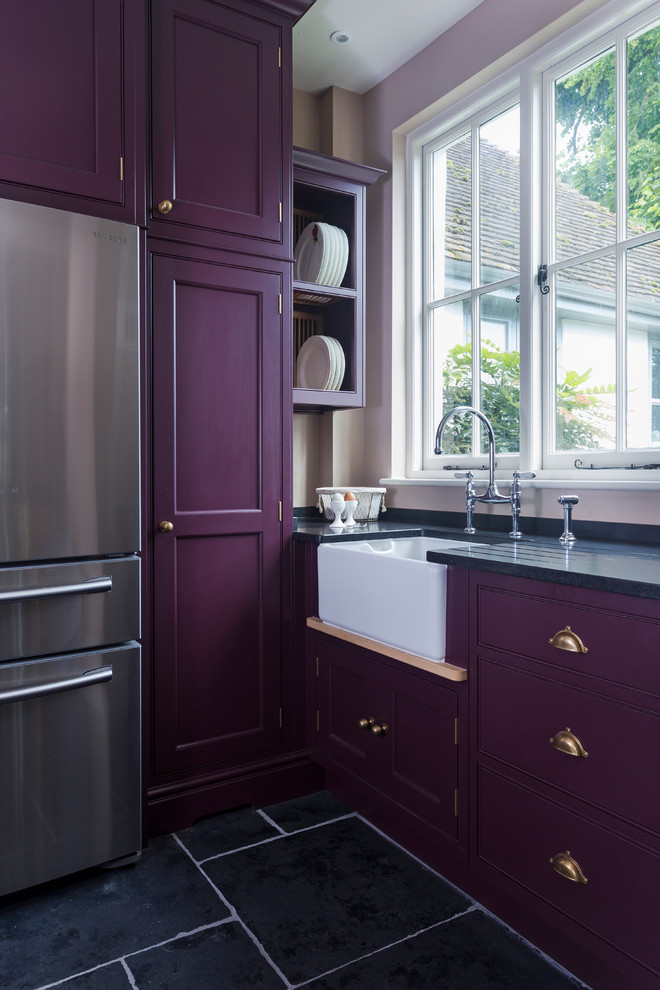 Design ideas for a transitional kitchen in Hampshire.