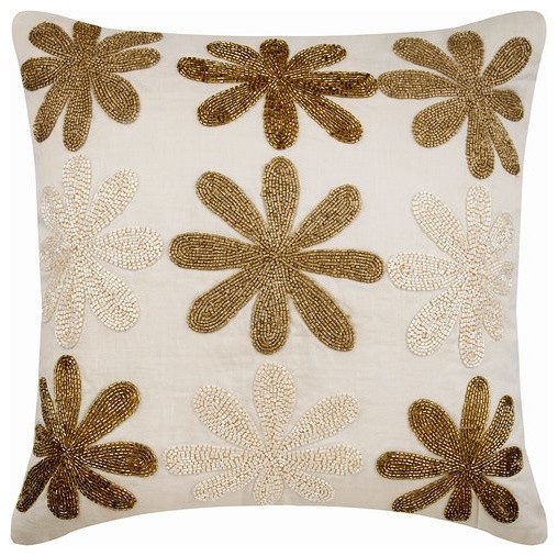 White Lotus Flower Embroidered Pillow Cover Bedroom Pillow Shams Decor Black Linen Floral Couch Pillow