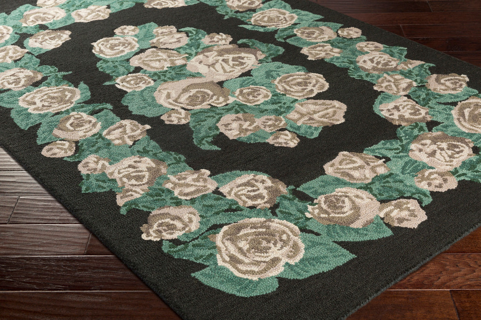 Botany Modern Dark Green, Emerald Area Rug Contemporary Area Rugs