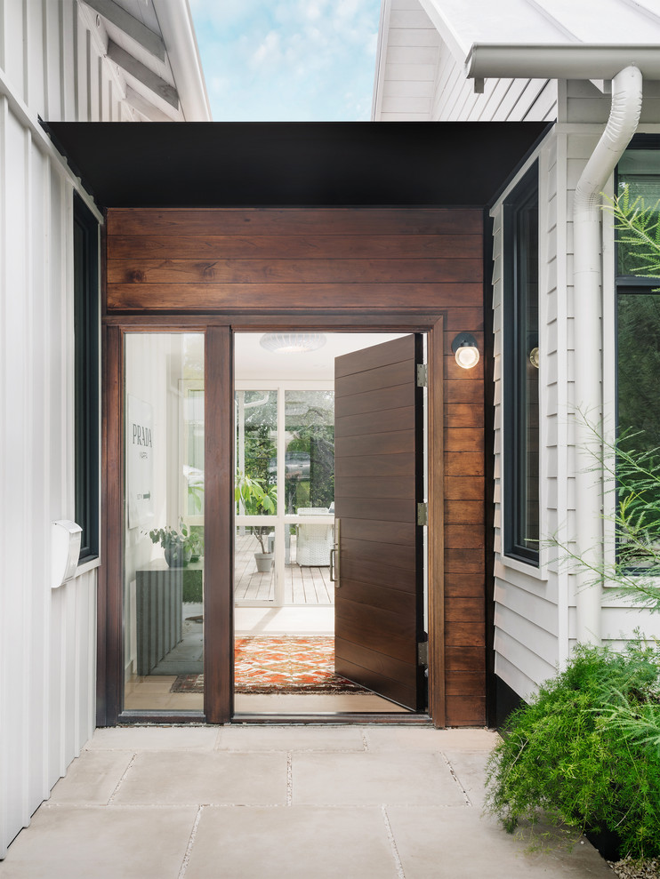 Entryway - transitional entryway idea in Austin