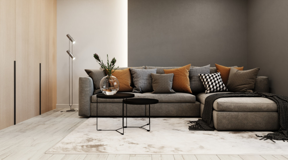 Современная гостиная для молодой пары ЖК Звезда г.Саратов