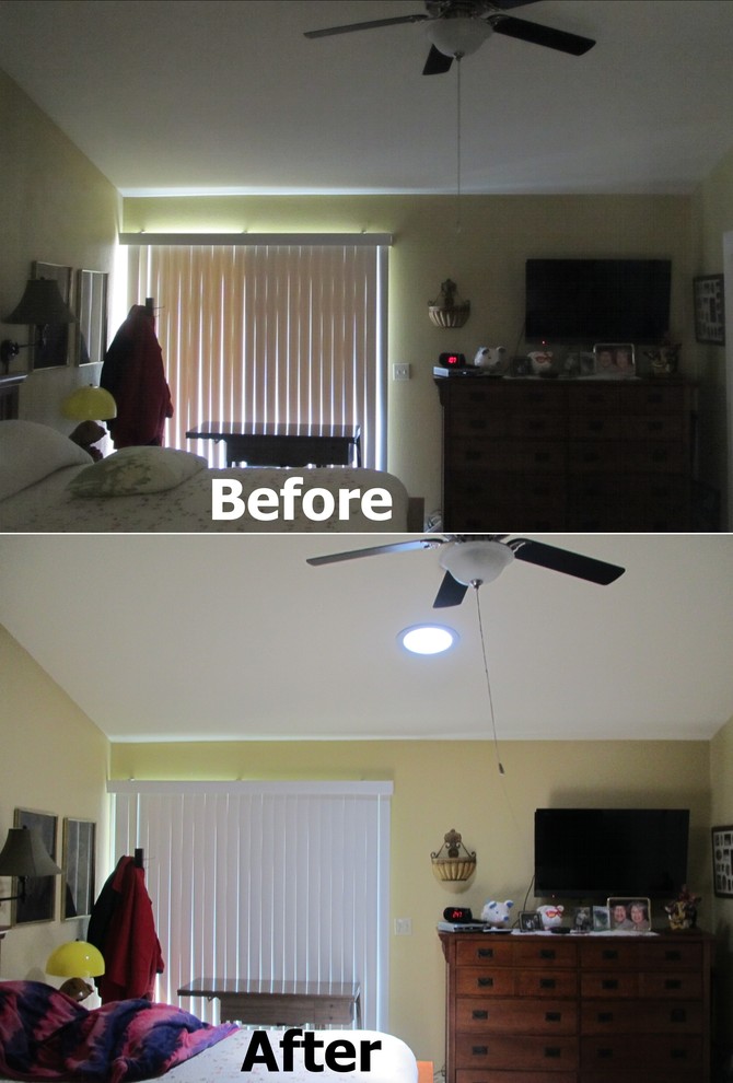 Sun Glo solar tubes before and after Traditional Sacramento by