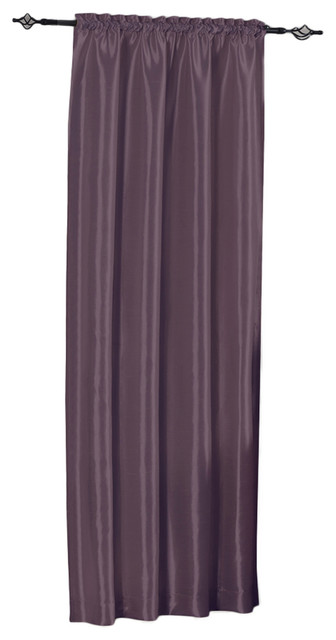 Soho Faux Silk Single Rod Pocket Window Panel, Purple, 42"x63"