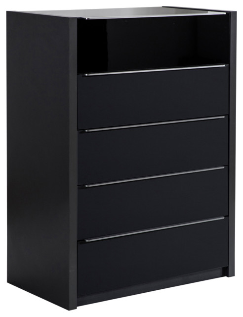 Milan Black Gray 5 Drawer Chest Modern Dressers By La Wiola Decor Inc Houzz