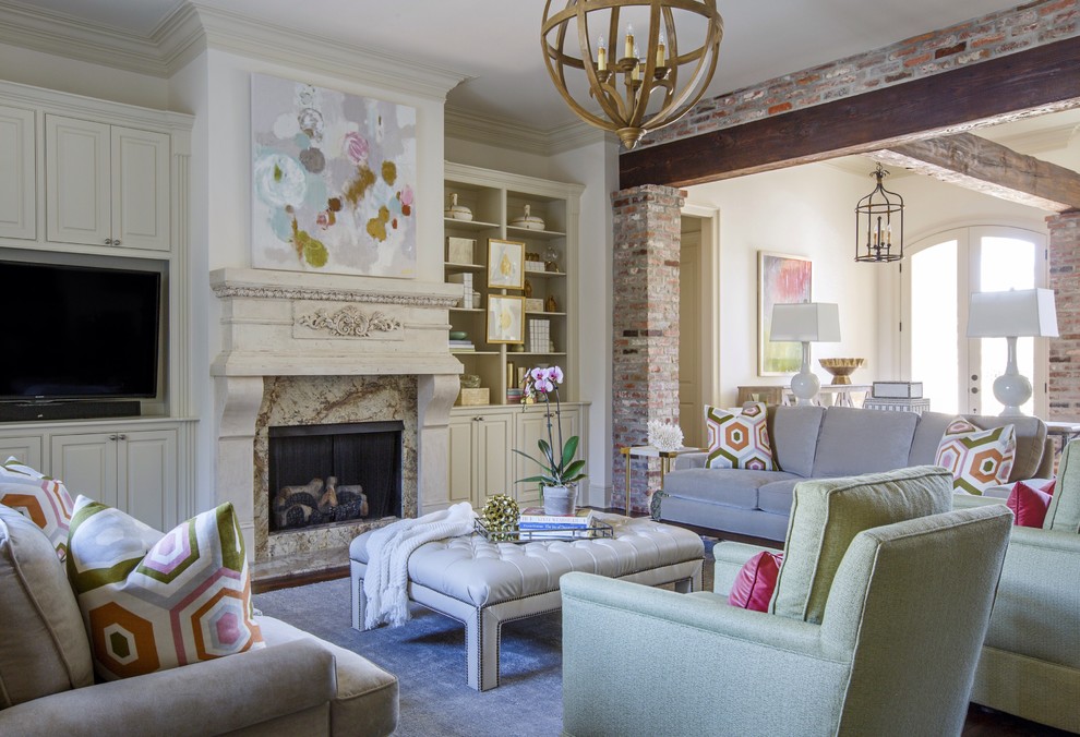 Family room - transitional family room idea in New Orleans