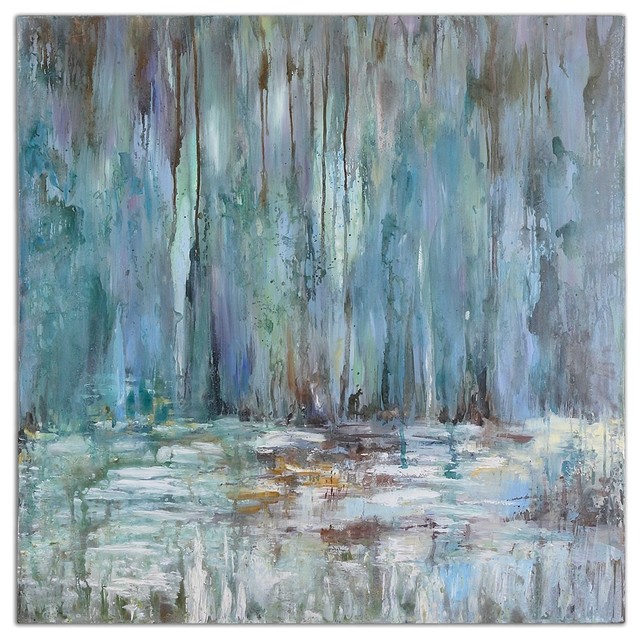 Blue Waterfall Art By Designer Grace Feyock Contemporary Paintings