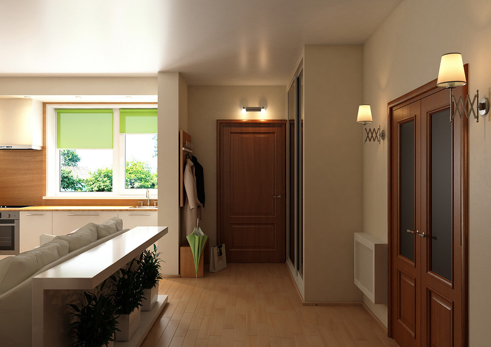 Гостиная с кухней для молодой семьи