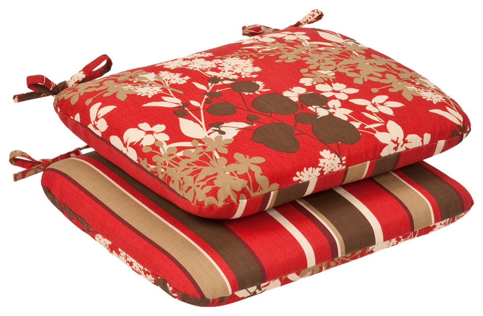 Montifleuri Monserrat Reversible Rounded Corners Seat Cushion, Set of 2