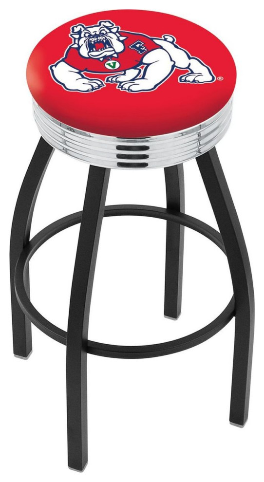 Holland L8B3C Fresno State 30" Swivel Bar Stool Black/Chrome