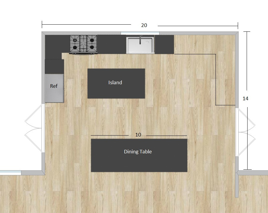 Kitchen Layout Idea For 19 X 14 Space     