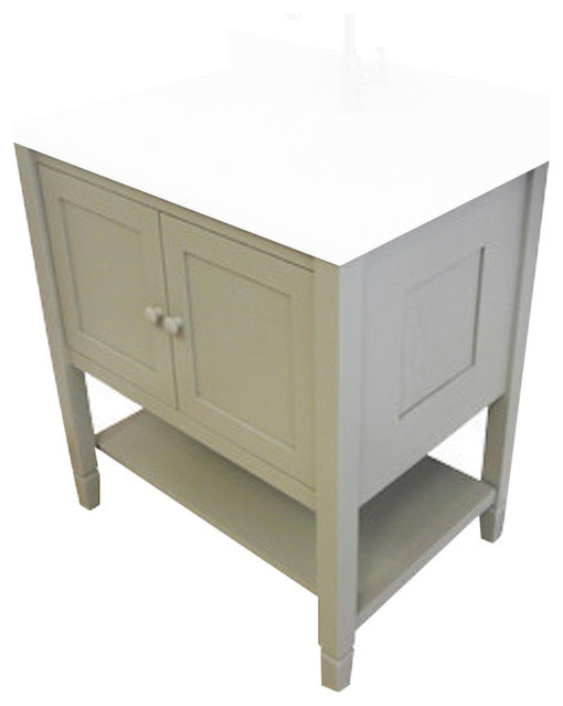 Oak American Shaker Vanity Traditional Bathroom Vanities And Sink