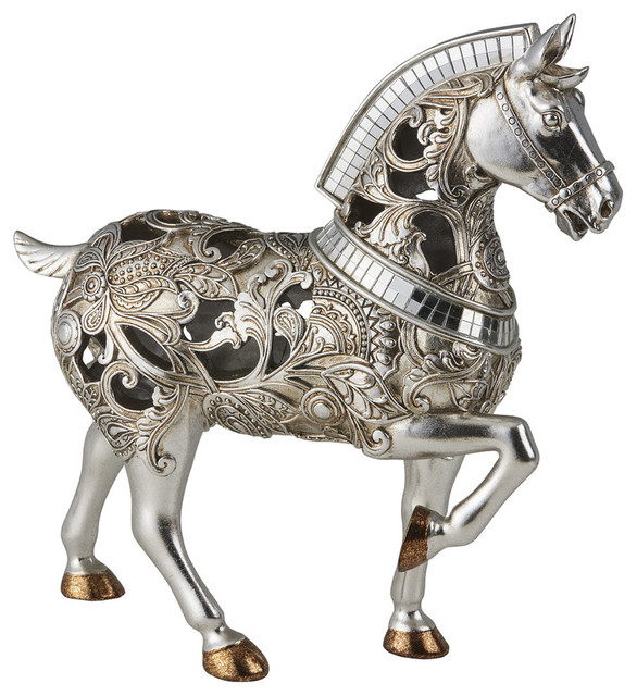 11.25" Langi Decorative Horse Traditional Decorative Objects And